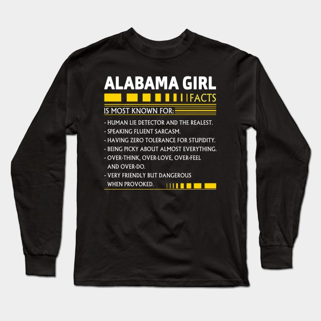 Alabama Girl Facts Long Sleeve T-Shirt by BTTEES